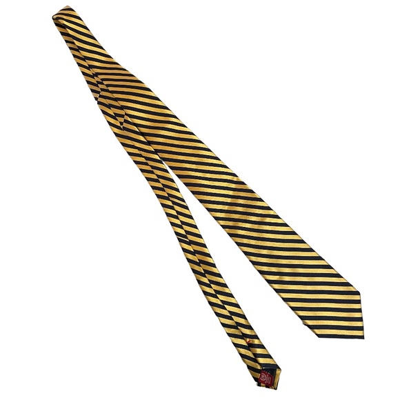 Chaps Other - Gold and Navy Striped 100% Silk Chaps Tie